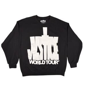 Justin Bieber Justice World Tour‎ 2022 Crew Neck Sweatshirt Black Men's Size XL